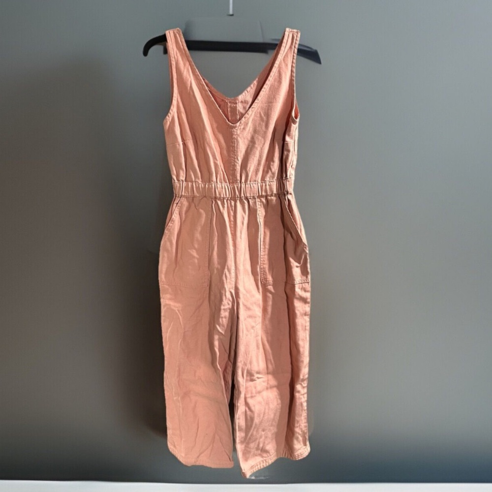 Sleeveless Peach Wide-Leg Jumpsuit
